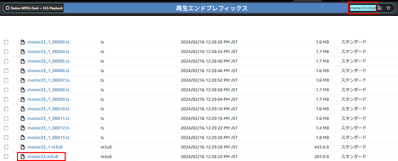 S3のバケット内